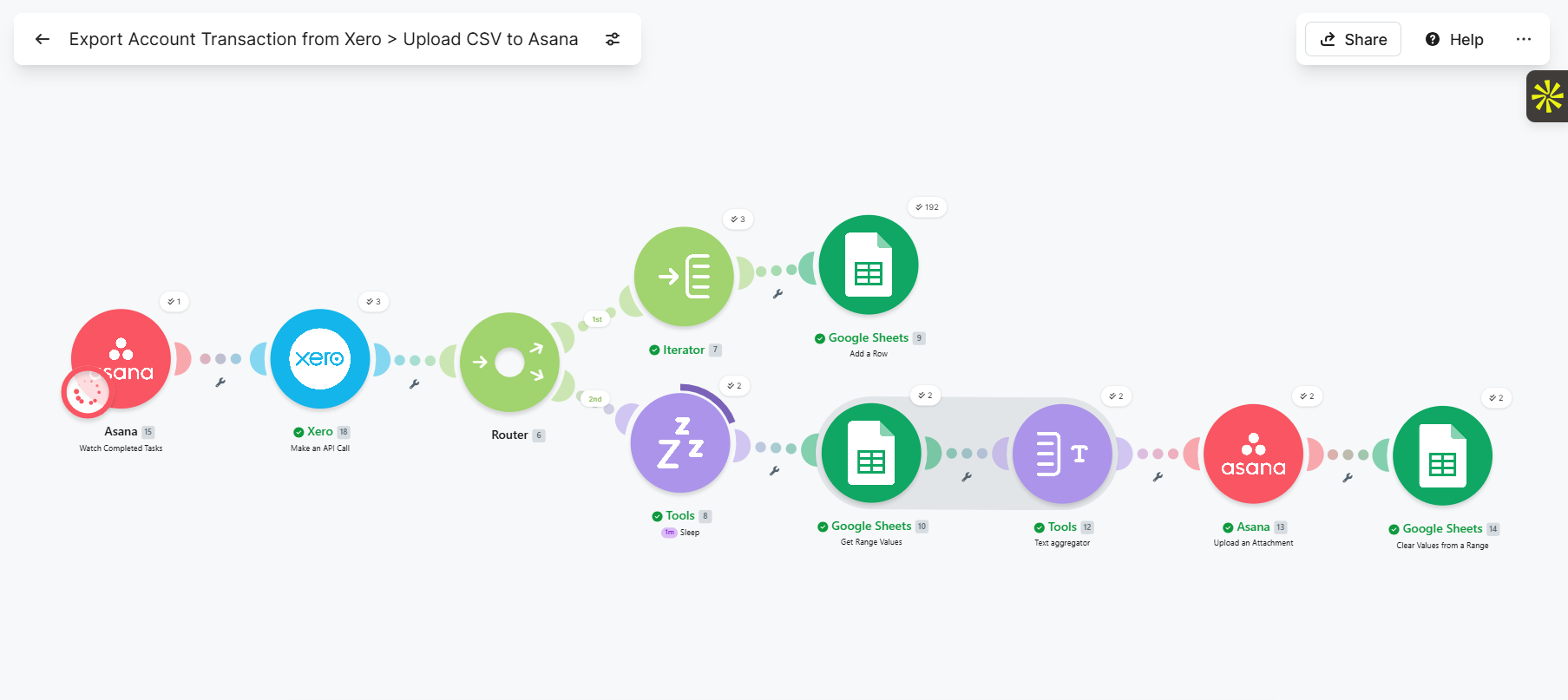 Xero → Asana Transaction Export